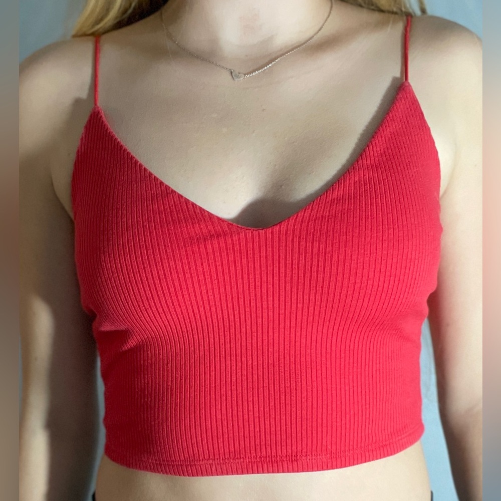Garage Ribbed Red Tank